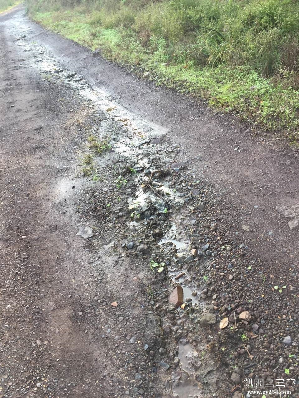 雨后道路成小溪