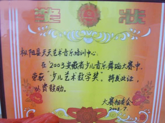 获奖证书1
