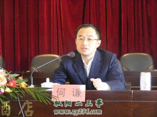 县长何谦作重要讲话