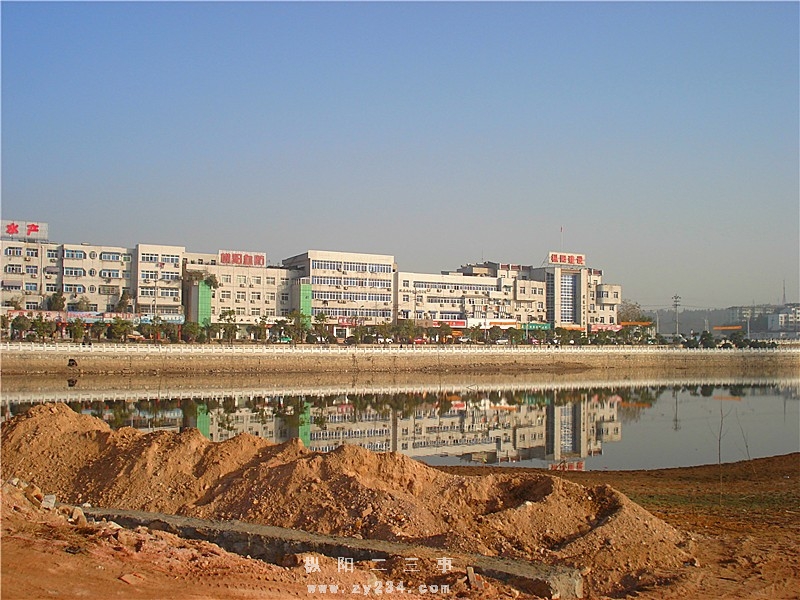 这是站在县城莲花湖公园位置拍的“枞阳城建”、“枞阳水产”等单位外景
